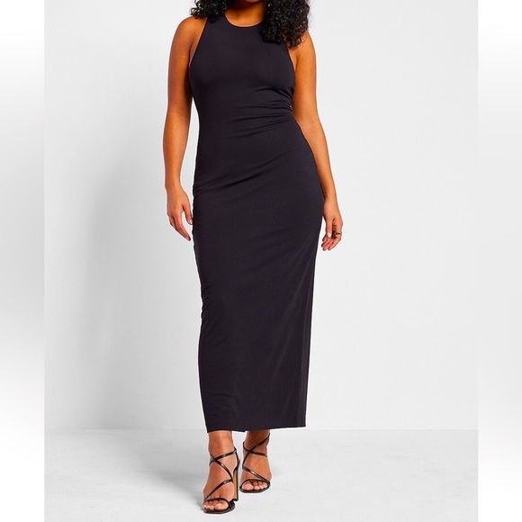 EXPRESS Body Contour High Neck Back Cutout Maxi Dress - Picture 6 of 6